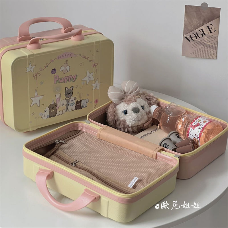 new original girl heart 14-inch luggage small ins portable and cute student handheld cosmetic storage box