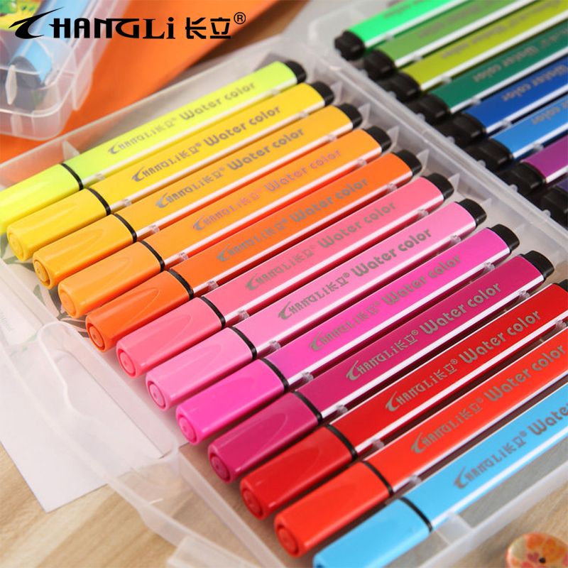 triangle watercolor pen brush washable painting color pen pen for fine arts primary school students crayon children color watercolor pen