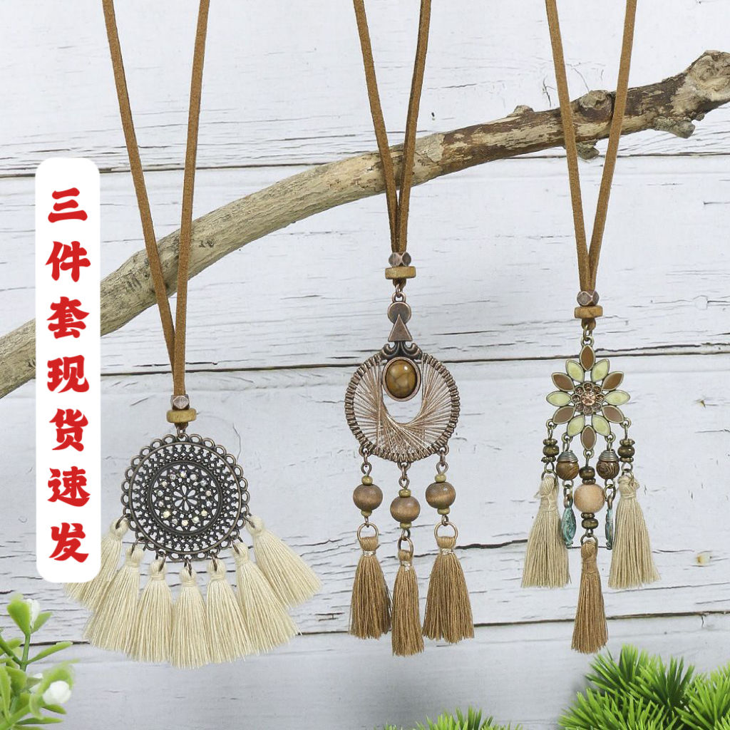 yunnan travel essential necklace bohemian style tassel flowers pendant ethnic style retro necklace