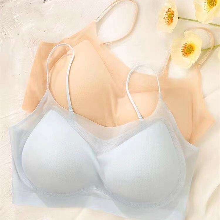 yu zhaolin ultra-thin ice silk bra underwear women‘s summer lightweight beauty back one-piece bra push-up thin bra