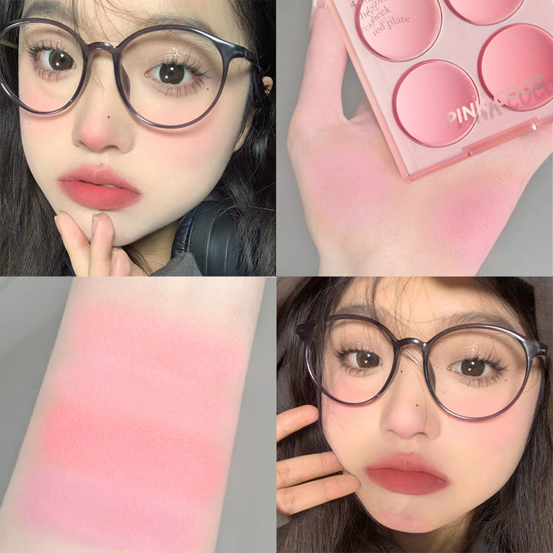 first love feeling young girl ~ low saturation four-color blush students pure desire natural repair brightening matte expansion color rouge