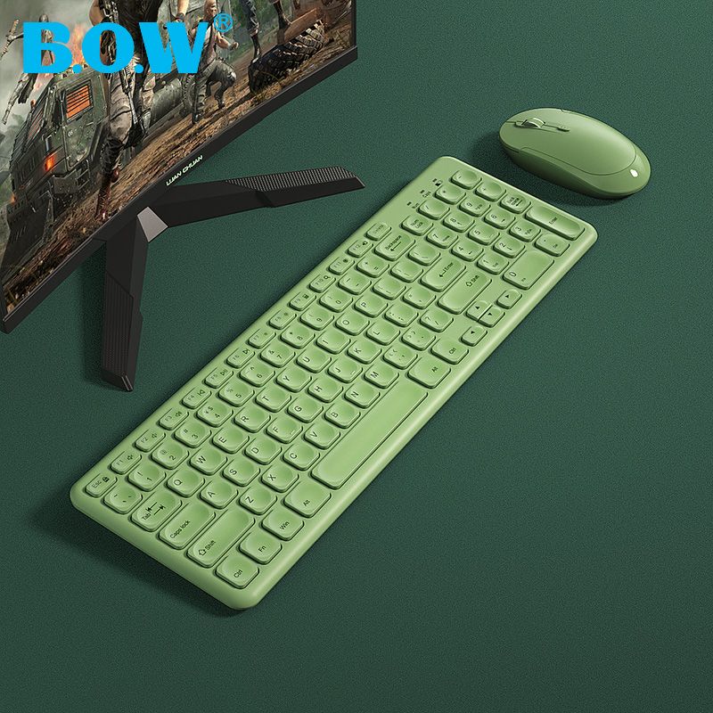 bow wireless keyboard and mouse mute laptop desktop computer external typing office home key mouse suit small