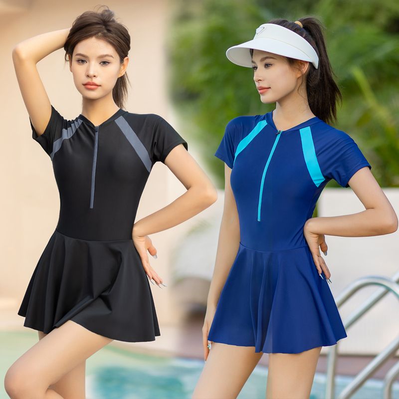 one-piece swimsuit for women 2024 new summer swimsuit conservative slightly fat girl slim fit slimming plus size swimsuit