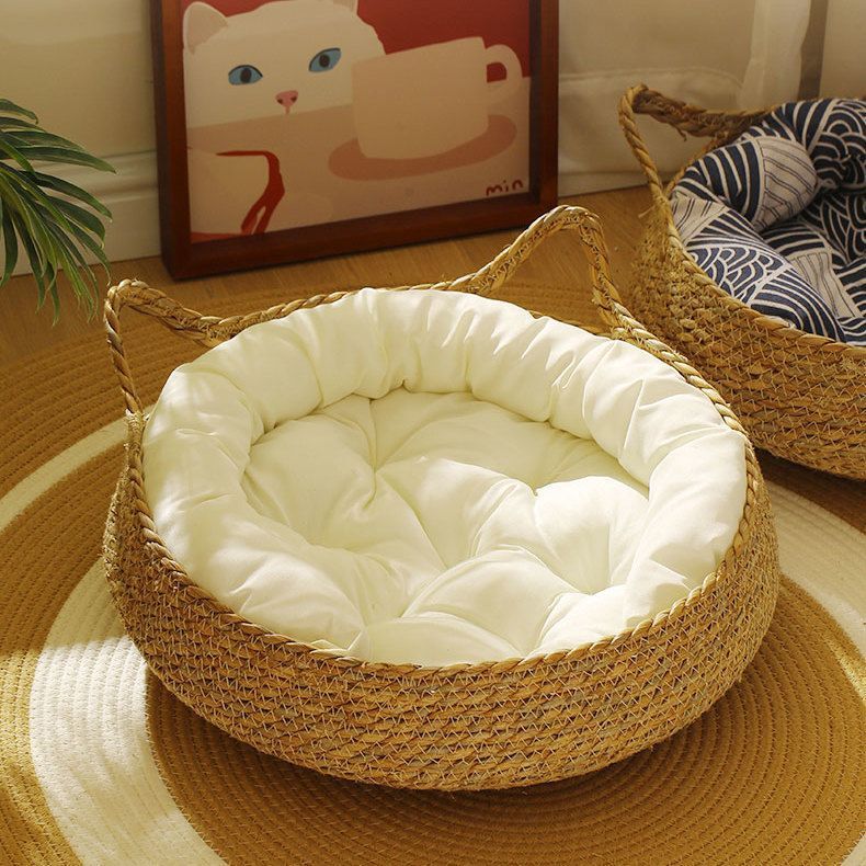 litter four seasons universal  scratch board rattan removable and washable winter warm summer woven pet  dog rabbit pet bed