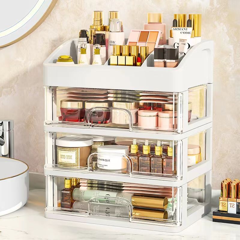 household student cosmetics storage rack plastic desktop organizing box storage rack drawer jewelry box storage box