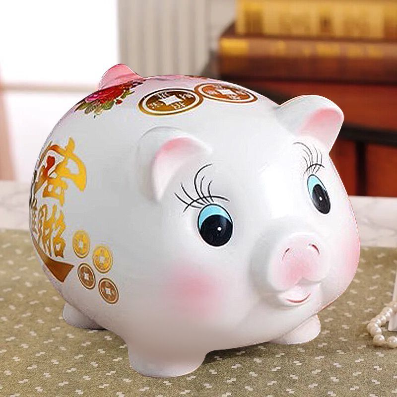 ceramic pig piggy bank can only enter adult girl heart children cheap cute large capacity paper money piggy bank