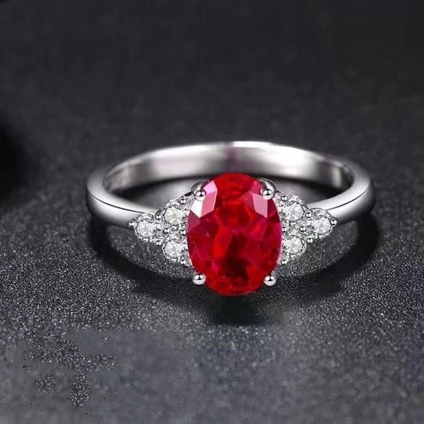 2023 open moissanite crystal open ring special-interest design ring ruby ring for girlfriend