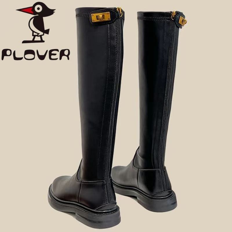 plover real soft leather knight boots women‘s 2024 models boots women‘s autumn and winter high-top boots slimming long boots female