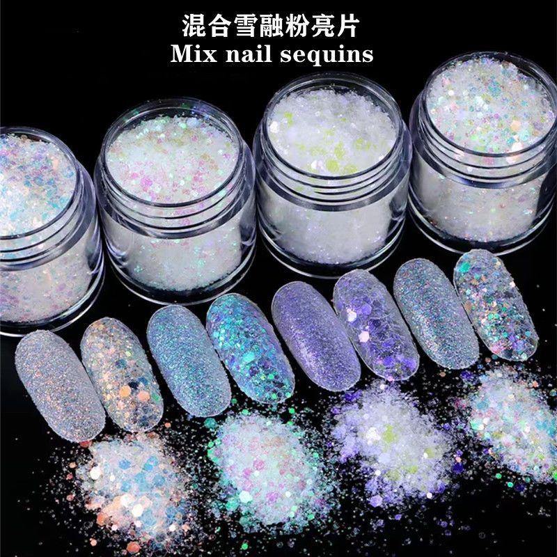 20ml popular magic color mixed sequins manicures decoration glitter glitter powder quicksand diy epoxy stage eye makeup