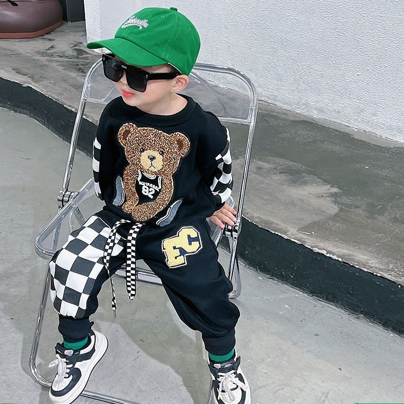 children long-sleeved sweater cartoon suit 2024 long sleeve fashion baby spring and autumn clothes children‘s clothing boys‘ fashion handsome fashion