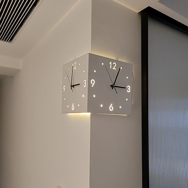 modern minimalist creative corner double-sided wall clock two-side clock wall clock living room mute 2023 internet celebrity corner clock