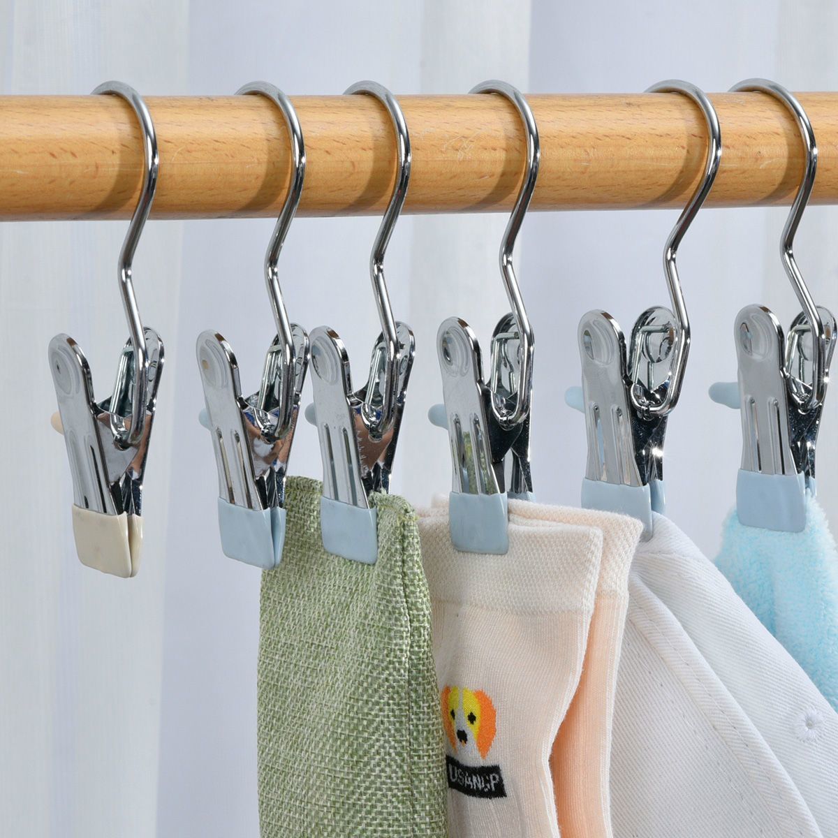 [seamless clip with hook] pants clip multifunctional hanger hat storage thickened home hook socks drying