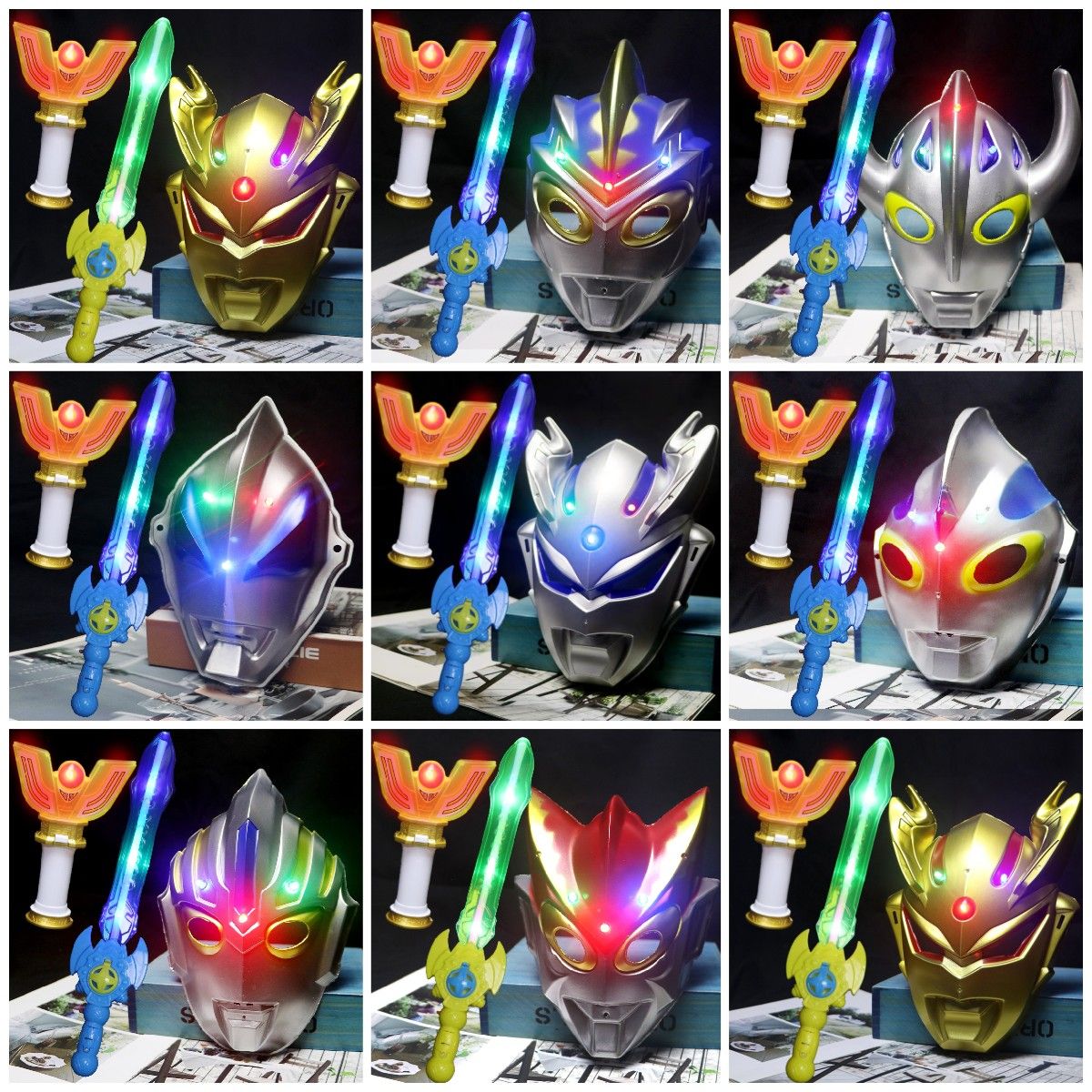 ultraman mask children‘s luminous toy net red full face mask odorless stall small commodity holiday gift