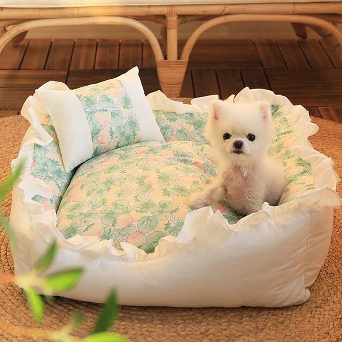 ins soft glutinous  nest four seasons universal fleece-lined pet bed removable and washable dog bed  bed pet bed summer pet bed