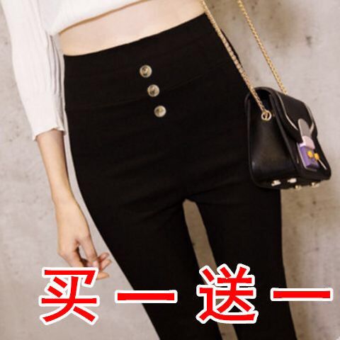 high waist leggings women‘s outer wear 2023 spring and autumn trousers black tight cropped pencil pants large size slimming skinny pants