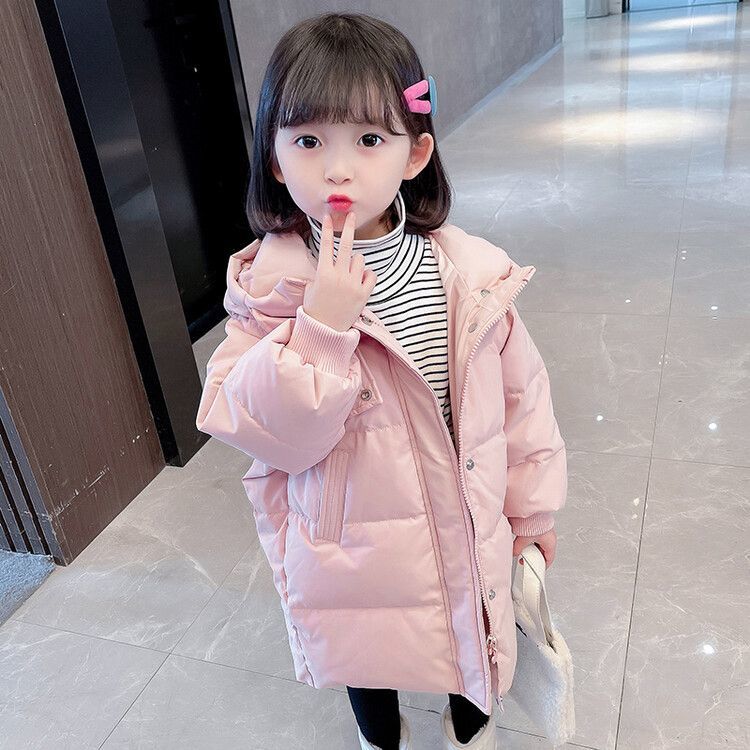 children‘s cotton clothes 2023 new boys and girls baby winter clothes down cotton-padded coat western style children clothes mid-length coat