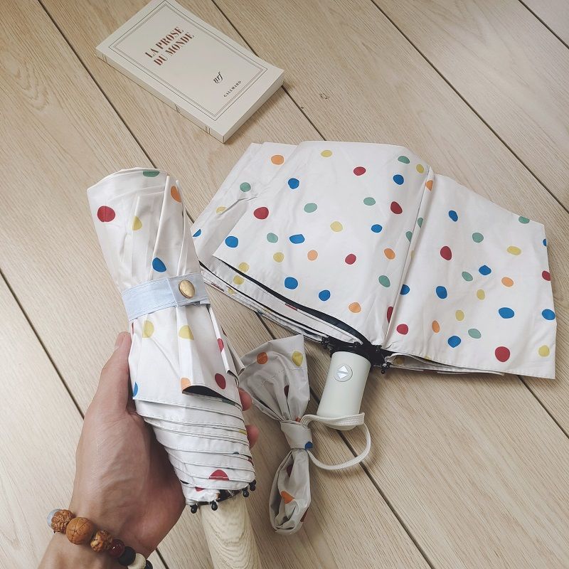 colorful polka dot rain umbrella automatic vinyl sun protection sun umbrella uv protection artistic sun umbrella