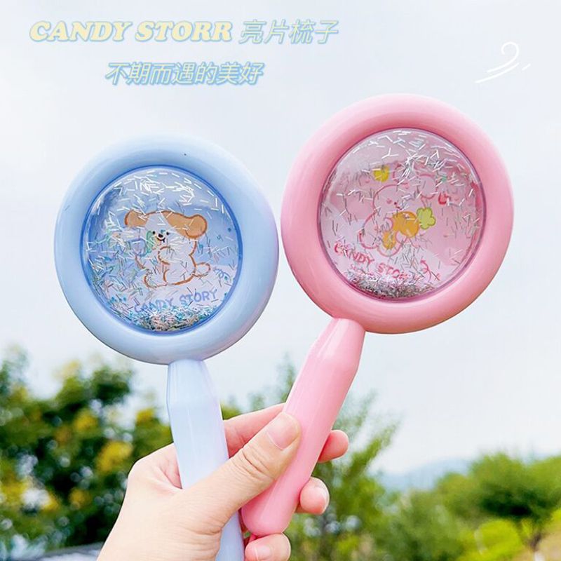 Cute Air Cushion Comb Cartoon Sequins Airbag Comb Massage Comb for Women Only Portable Portable Hair Fluffy Artifact