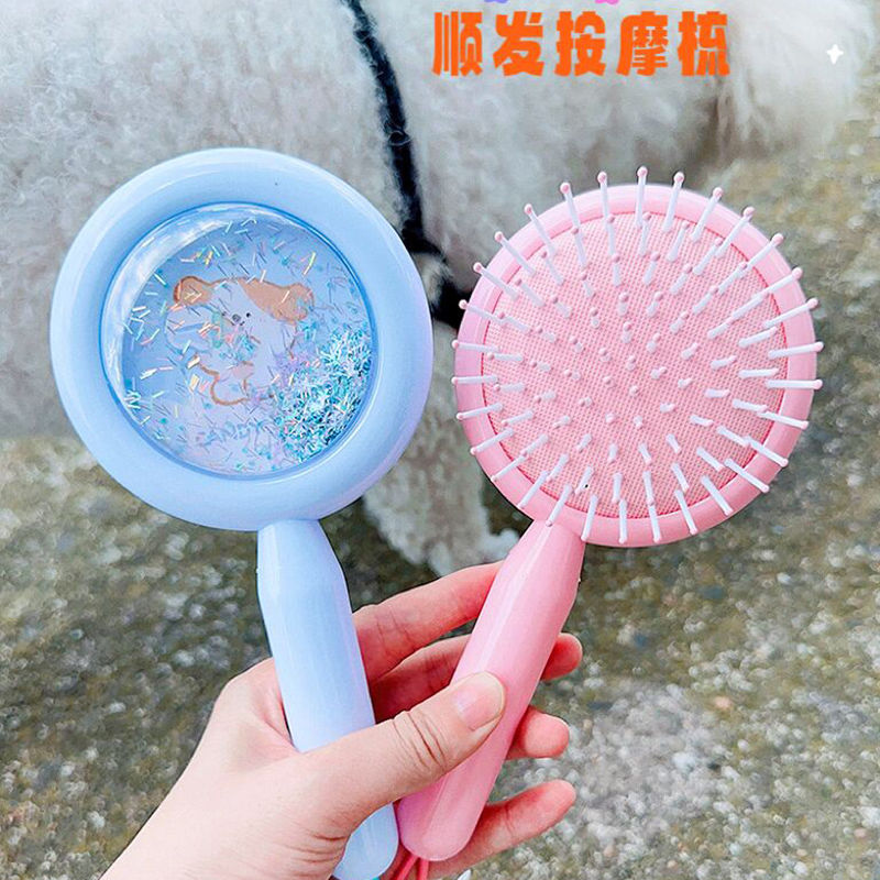 Cute Air Cushion Comb Cartoon Sequins Airbag Comb Massage Comb for Women Only Portable Portable Hair Fluffy Artifact