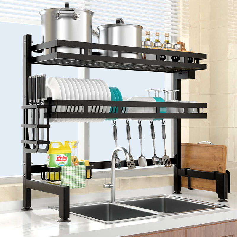 kitchen sink storage shelf countertop dish storage rack multi-functional dish rack sink dish rack draining rack household