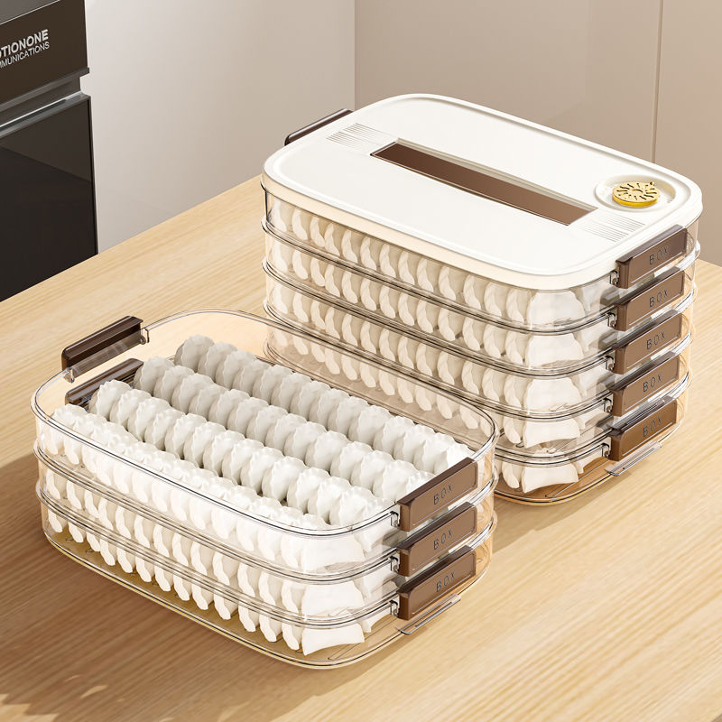 dumplings box dumpling freezing multi-layer refrigerator food storage box frozen wonton box household dumpling tray fresh-keeping box