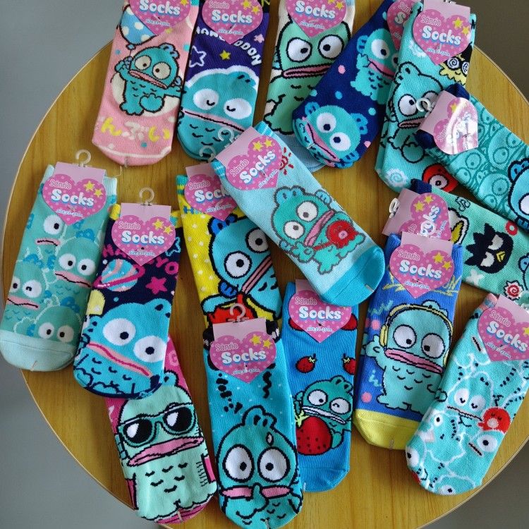 sanrio ugly fish handton series japanese original single short cotton socks cartoon cartoon sanrio boat socks