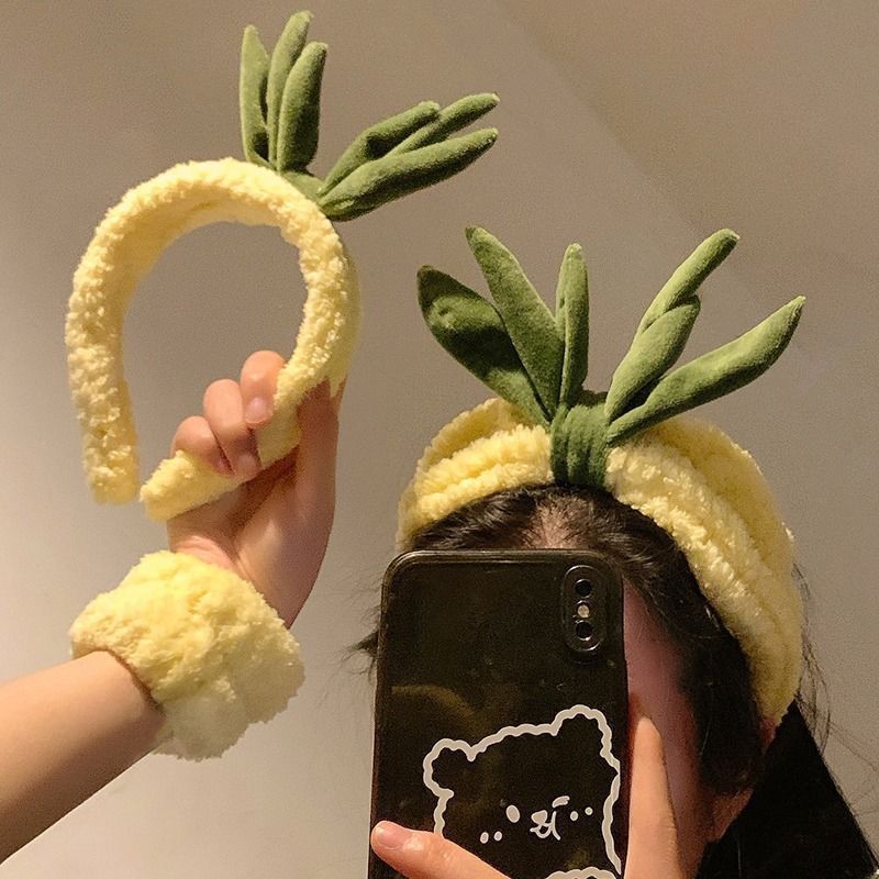 tee-piece autumn and winter bear washing face hair band wrist strap headband female headband makeup cute apply a facial mask hair clip headdress