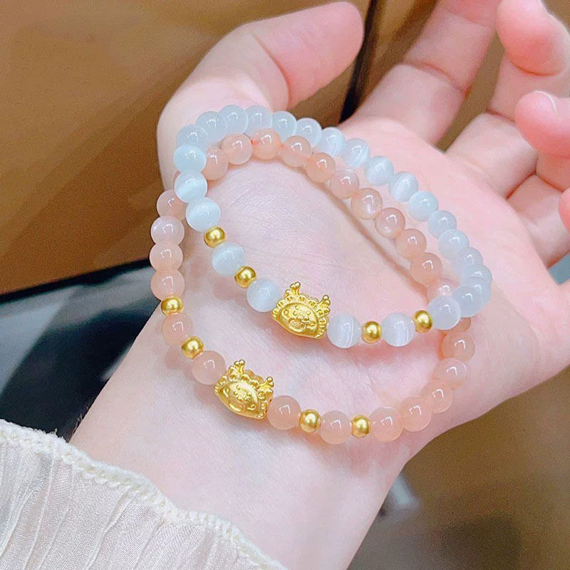 yilong steamed dumplings opal bracelet female light luxury minority design new 2024 zodiac dragon year of birth bracelet