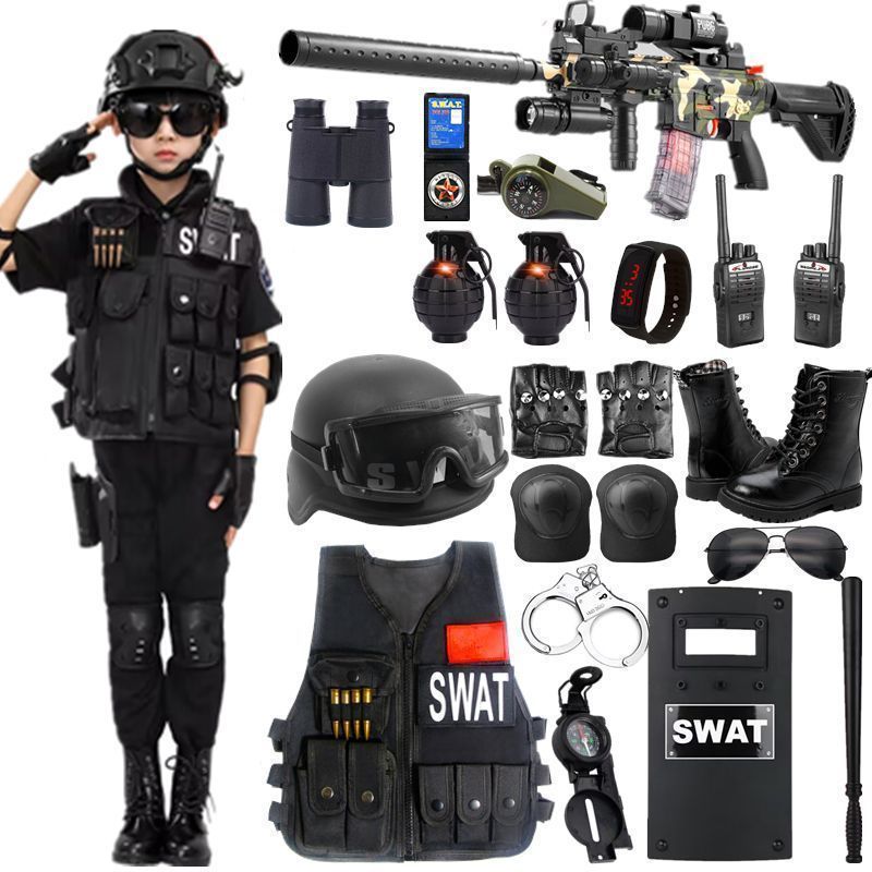 children‘s special forces toy gun suit boys‘ simulation outdoor training cs special police clothes long short sleeve birthday gift