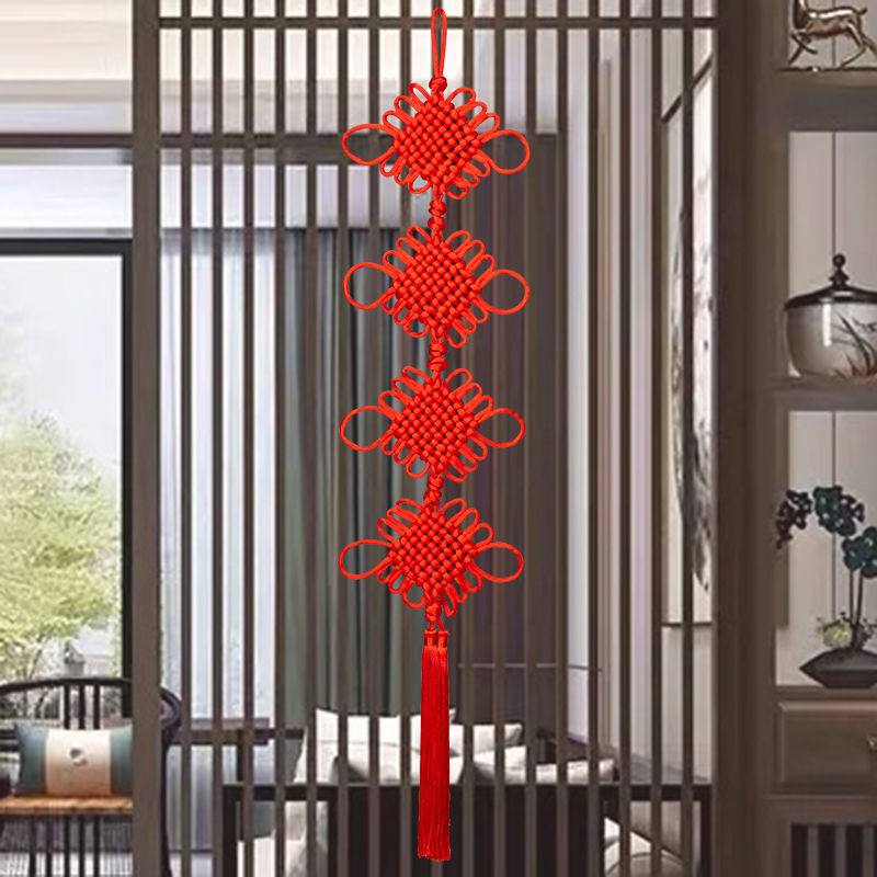 High-End Chinese Knot Handmade Pendant Living Room Entrance Town House Wall Hanging Decorations Housewarming Couplet Small Pendant Entry Door