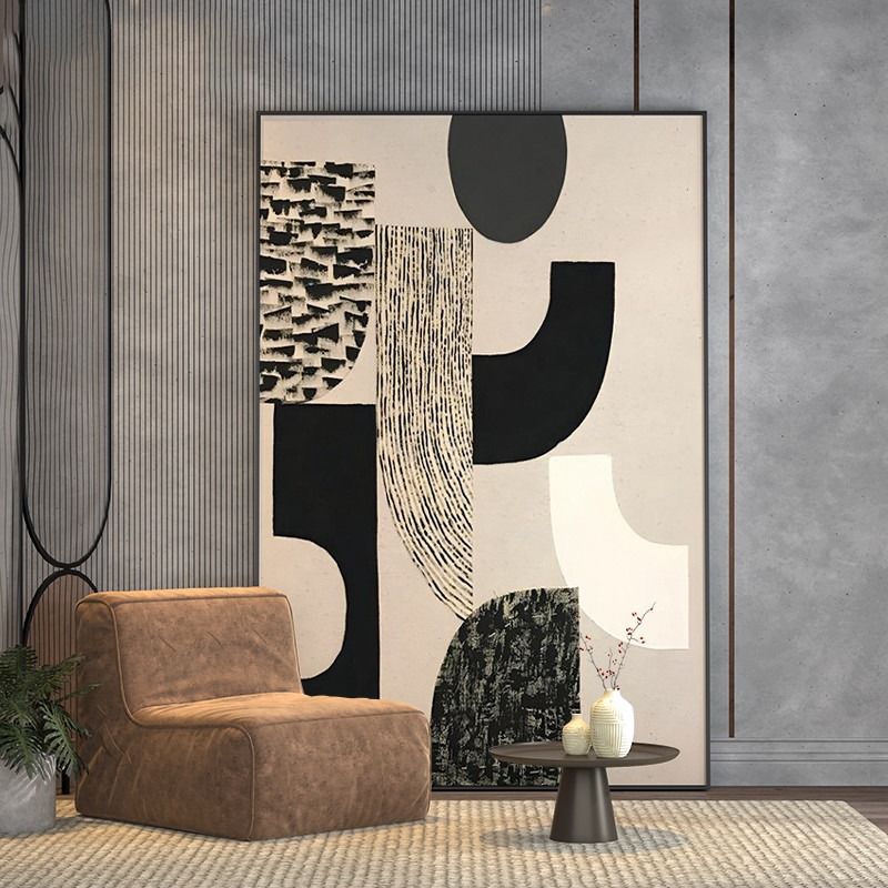 italian abstract artistic living room decorative painting sofa floor painting advanced sense home entrance painting black and white mural