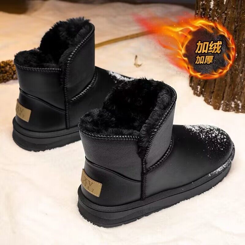 snow boots men‘s winter fleece-lined warm northeast cold proof thickening plus size cotton shoes men‘s waterproof non-slip cotton-padded boots bread shoes