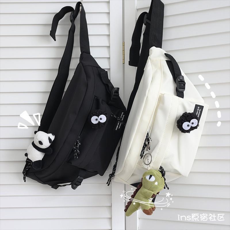 south korea ins fashion brand japanese harajuku tooling slanted chest bag men and women street skateboard riding korean style all-match waist bag