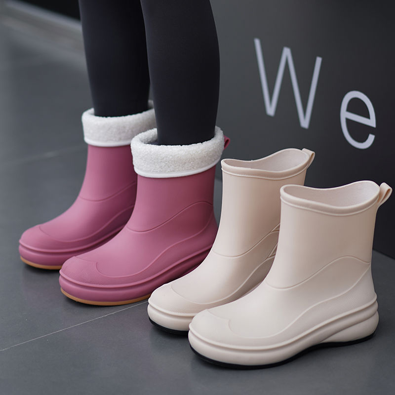 new rain boots women‘s adult short tube lightweight top-selling product fashion rain shoes women‘s waterproof non-slip kitchen work rain rubber boots