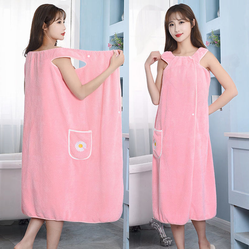 bathrobe special clearance can be worn wrapping towel adult bath towel absorbent bath skirt long coral fleece bath skirt lint-free