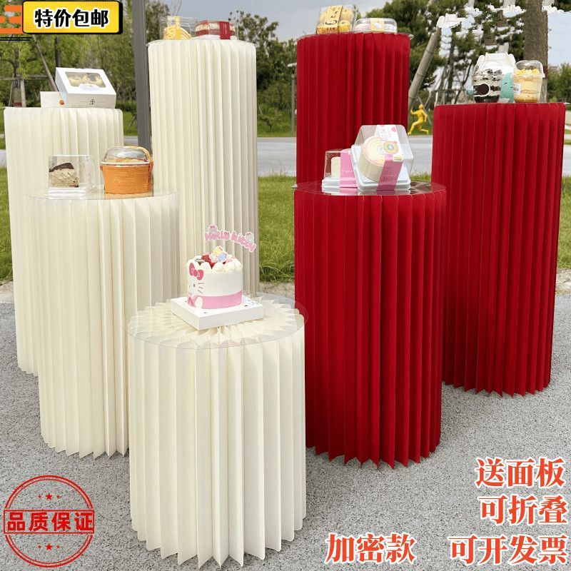 new shopping window birthday origami road lead folding cylinder dessert table roman column holiday party decoration props