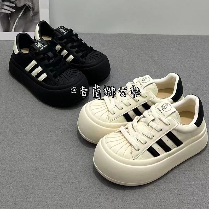 maillard shell head board shoes for women 2024 spring and autumn new platform casual sports big head doll shoes high-looking