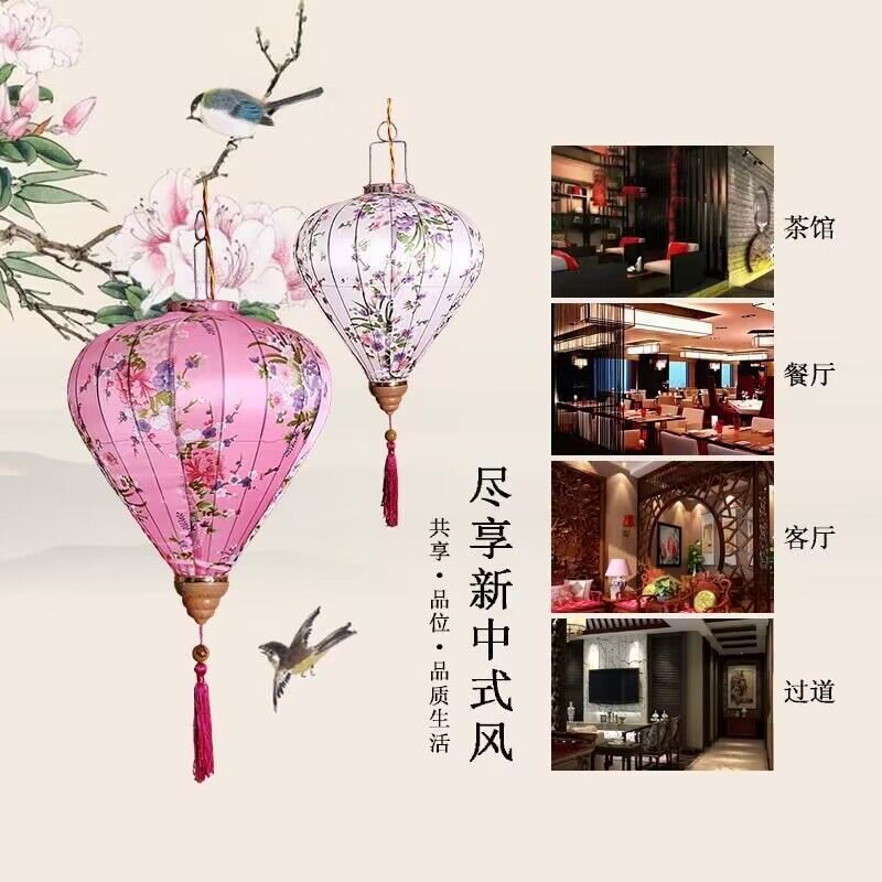 Outdoor Advertising Lantern High-End Diamond Vietnam Retro GD Chinese Style Waterproof Ancient Style Scenic Spot Decorative Ethnic Lamp