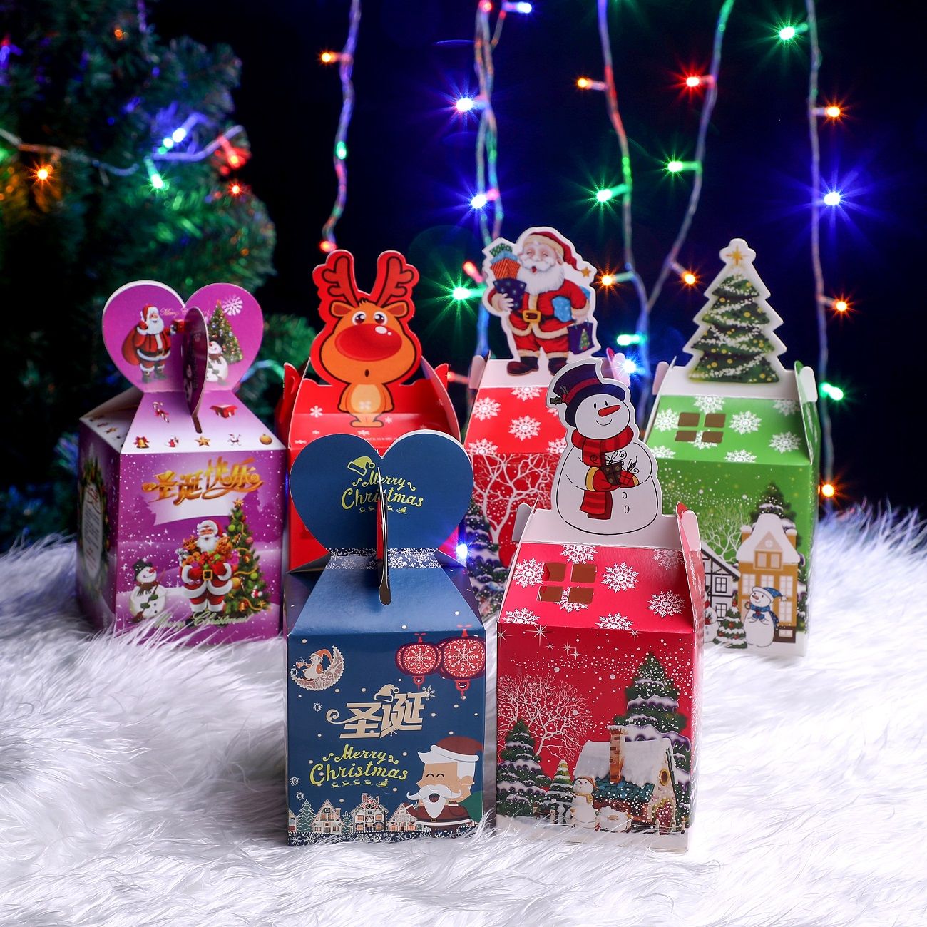 2-50 christmas christmas eve fruit packing box gift box christmas eve apple portable candy box gift box