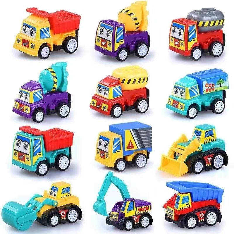 100 pcs children's power control inertia engineering car toys suit eduion baby power control car children's toys