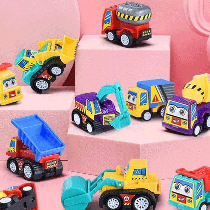 100 pcs children's power control inertia engineering car toys suit eduion baby power control car children's toys