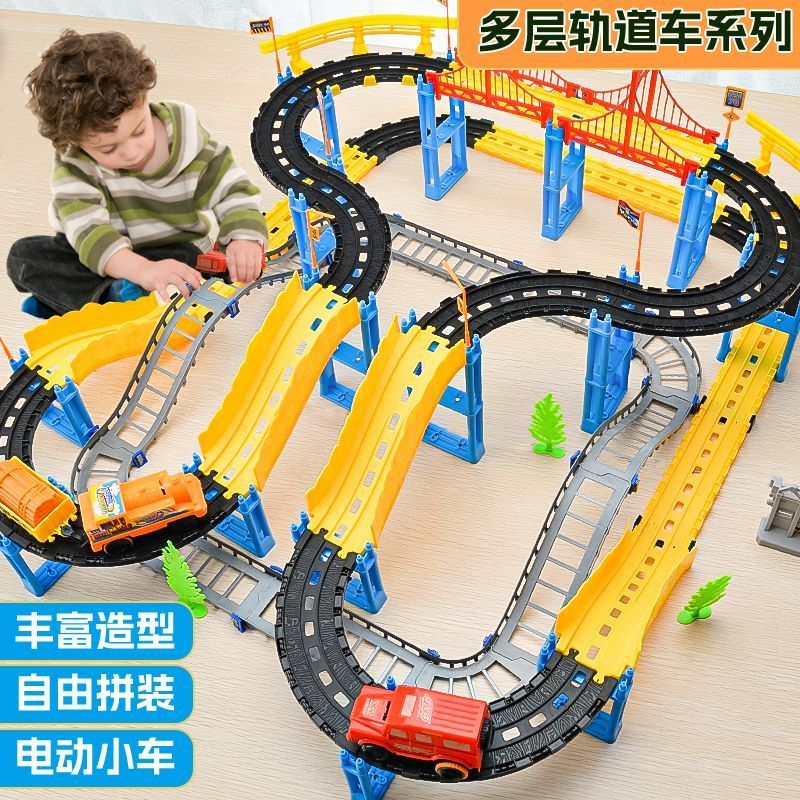 children‘s toy electric rail car track modeling train educational assembled toys car birthday gift for boy