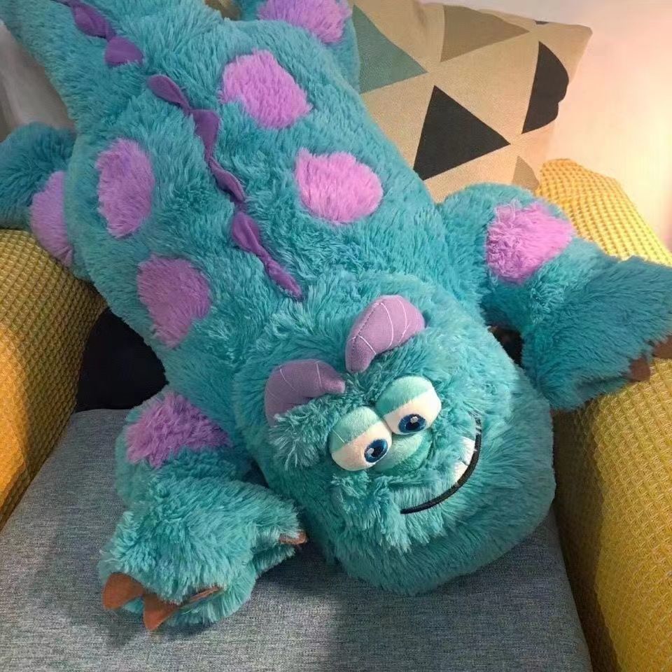 sullivan plush toy doll large monster university long hair monster doll blue hair monster pillow birthday gift female