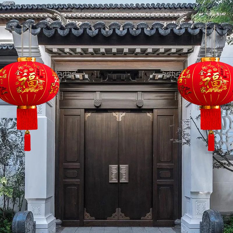 [Fast Delivery] New Year Lantern Wedding Chinese Character Xi Spring Festival Outdoor Door Waterproof Balcony Living Room Flocking Lantern