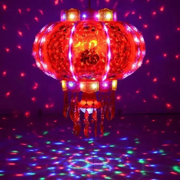 Sf Free Shipping New Year Spring Festival Electronic Colorful Led Rotating Lantern Horse Walking Lantern Fu Character Colorful Lantern