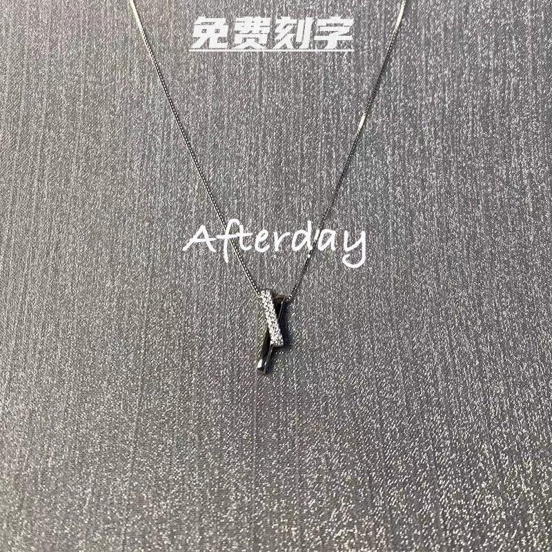 s925 sterling silver geometric line necklace women‘s high-end design simple temperament niche light luxury clavicle chain does not fade