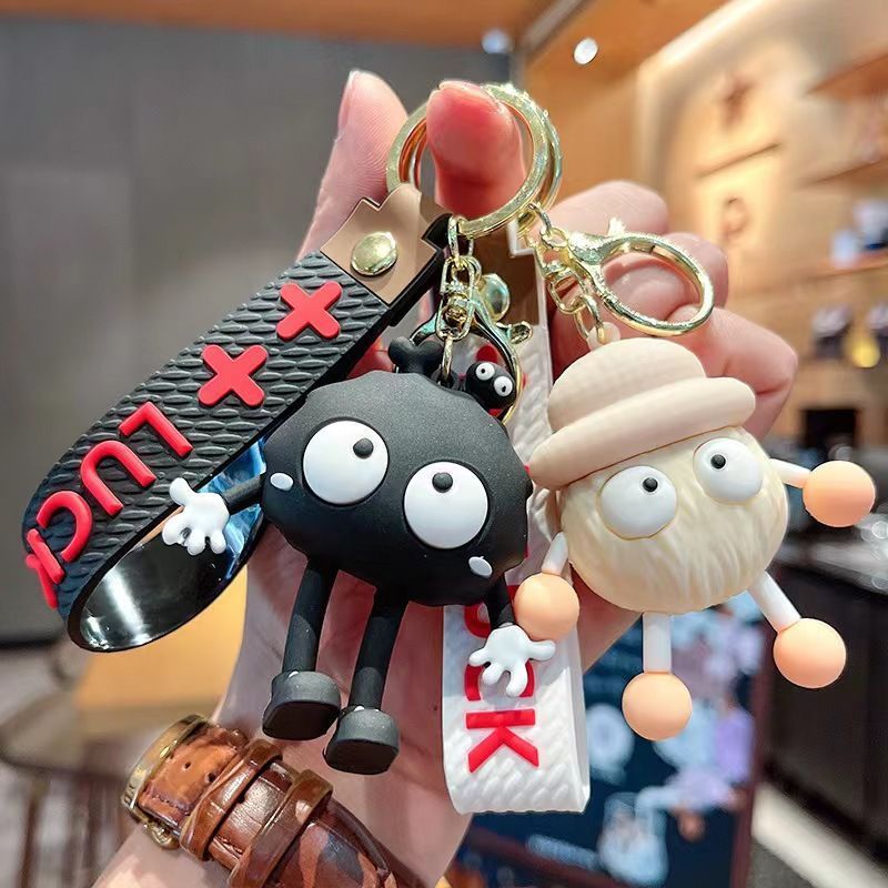 cartoon cartoon qianhe chihiro small briquette keychain female cute couple model pair car key schoolbag pendant