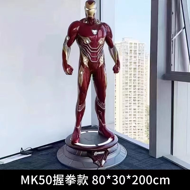 marvel iron man 1 to 1 full body hand-made model anti-hulk luminous sculpture big decorations living room floor decoration