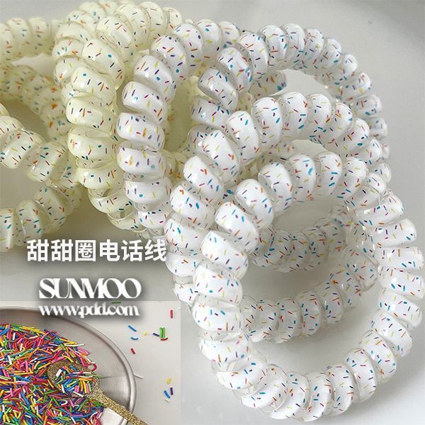 donut phone line ~ japanese and korean ins cute color sugar highly elastic hair rope small high-looking seamless rubber band hair accessories