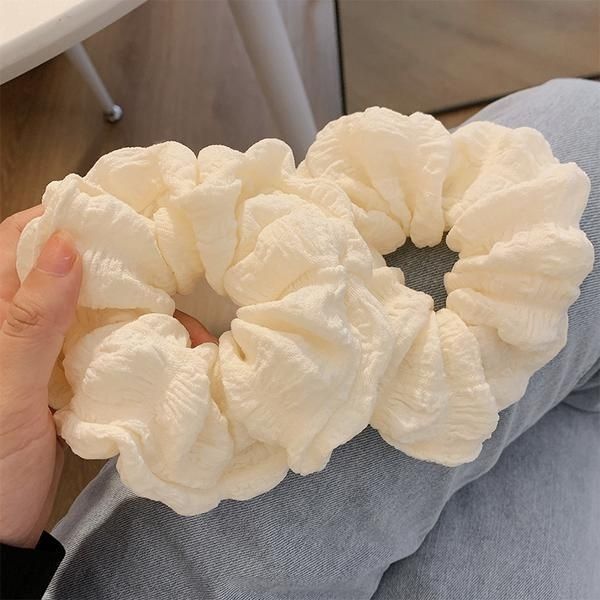 cream puff ~ french simplicity elegant headband women‘s high-grade ponytail large intestine hair band retro hair rope hair accessories